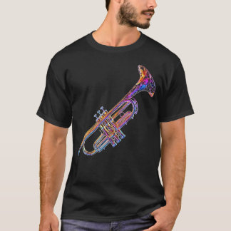 Trompeten-Musik-Instrument-Grafik-Illustration Tro T-Shirt