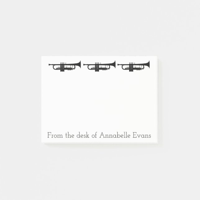 Trompeten Post-it Klebezettel (Vorderseite)