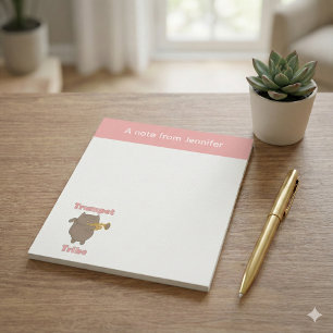 Trompeten-Stamm Süße Katze Rosa Personalisieren Notizblock