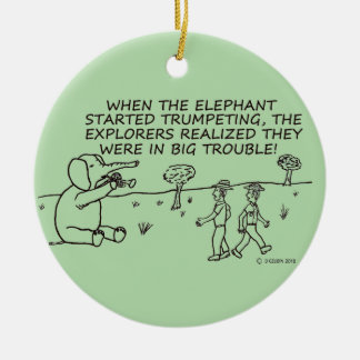 TrompetenElefant Keramik Ornament