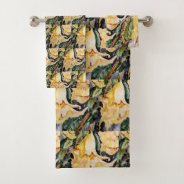 Trompetenmuster Badhandtuch Set