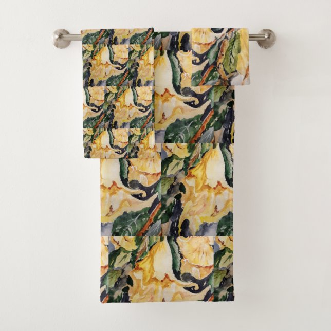 Trompetenmuster Badhandtuch Set (Insitu)