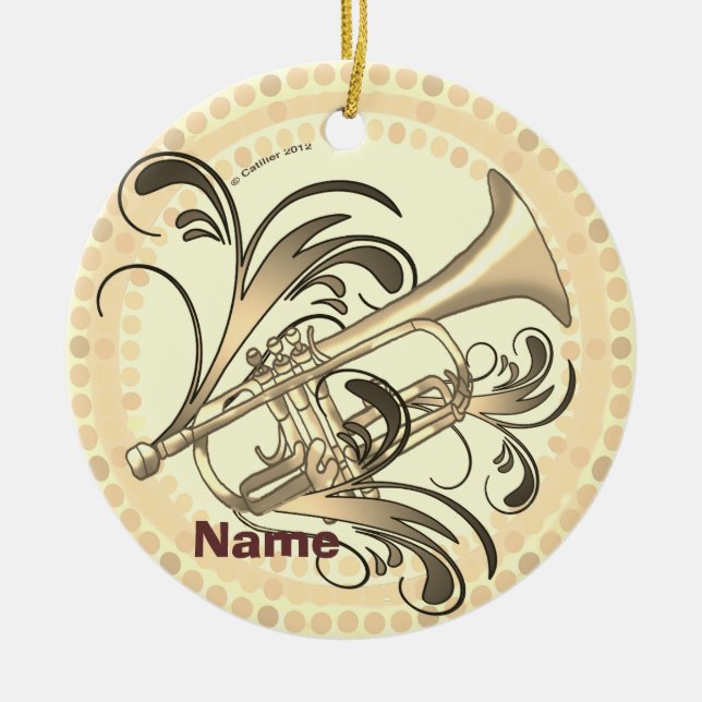 Trompetenrhythmus  keramik ornament (Vorne)