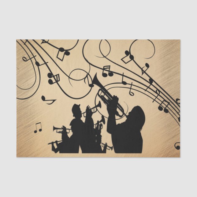 Trompetensektion Rustikale Musik Seidenpapier (Vorderseite)