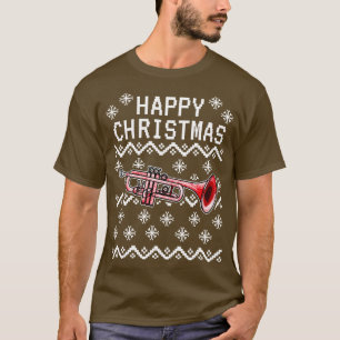 Trompeter hässlicher Weihnachts-Trompeter Blechmus T-Shirt
