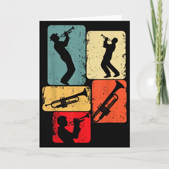 Trompeter Jazzkusiker Jungen Männer  Karte (Vorderseite)