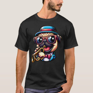 Trompeter Pug Cool Jazz Musiker T-Shirt