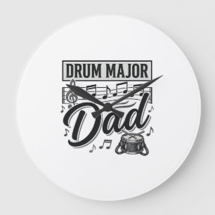Trompeter-Vater Vintage-Musik-Shirt-Design_1 Große Wanduhr