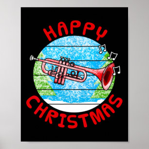 Trompeter Weihnachts Trompeter Br Musiker Musikleh Poster