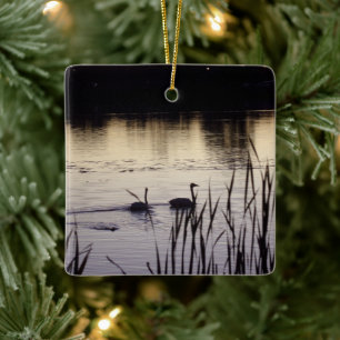Trompeterschwan-Dekoration Keramikornament