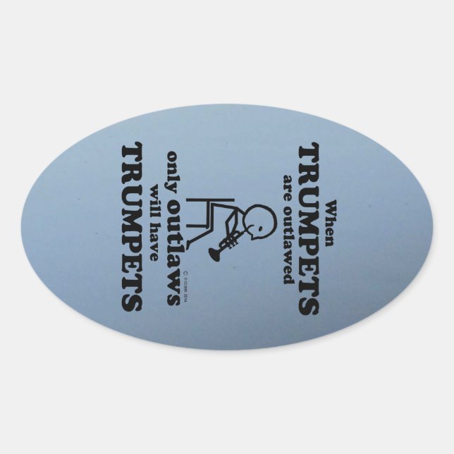 Trompets Oval Sticker verboten (Vorderseite)