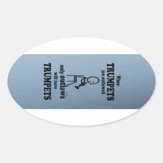 Trompets Oval Sticker verboten
