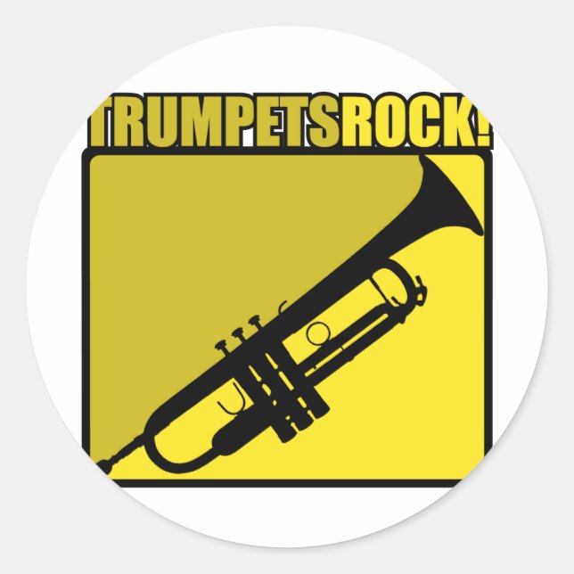 Trompets Rock! Runder Aufkleber (Vorderseite)