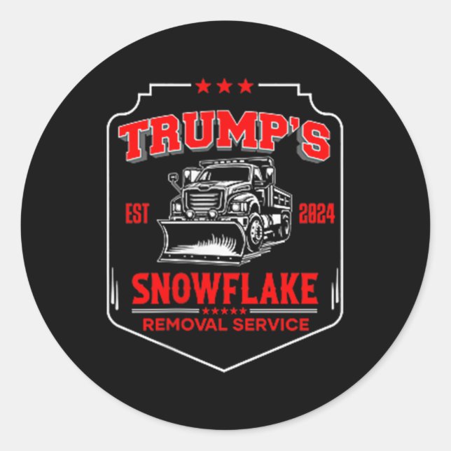 Tromps Snowflake Removal Service (2 Seiten) Funny  Runder Aufkleber (Vorderseite)