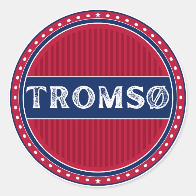 Tromsø City Pride Emblem – Norwegian Identity Runder Aufkleber (Vorderseite)