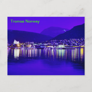 Tromsø Norwegen bei der Nachtpostkarte Postkarte