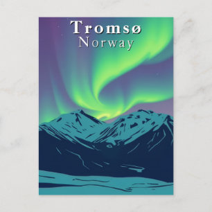 Tromsø Norwegen Nordlichter Aurora Borealis Postkarte