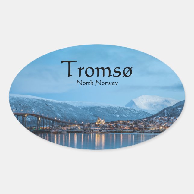 Tromso Norwegen Ovaler Aufkleber (Vorderseite)