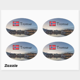 Tromso Norwegen Ovaler Aufkleber