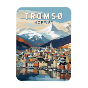 Tromsø Norwegen Reise Kunst Vintage Magnet