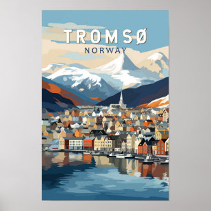 Tromsø Norwegen Reise Kunst Vintage Poster