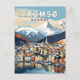 Tromso Norwegen Reisen Vintag Postkarte