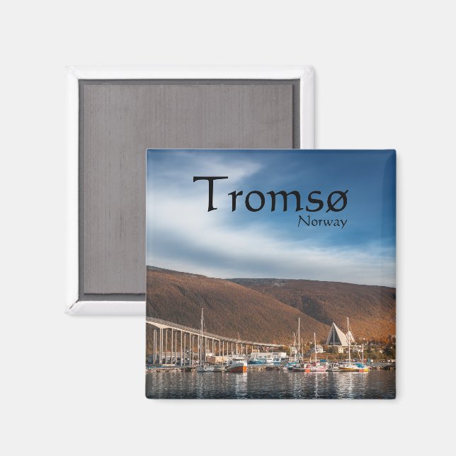 Tromso Norwegen Souvenir Magnet (Vorderseite/Rückseite)