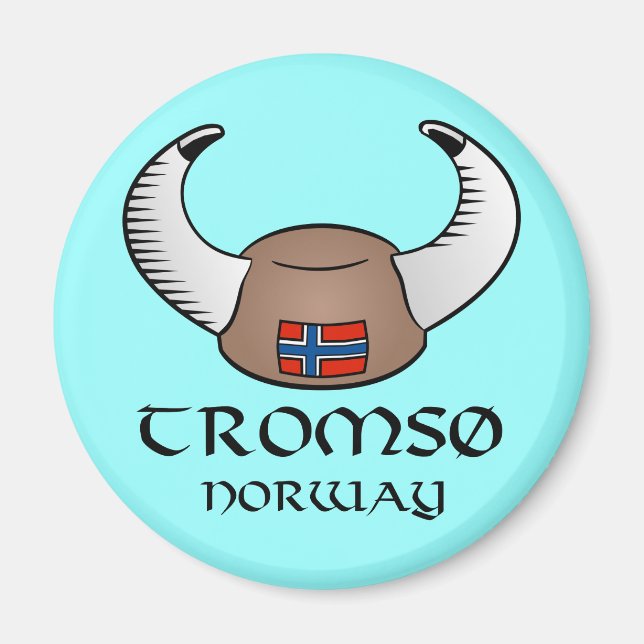 Tromso Norwegen Viking Hat Magnet (Vorne)