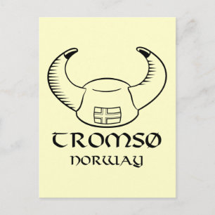 Tromso Norwegen Viking Hat Postkarte