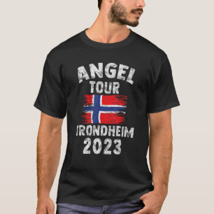 Trondheim 2023 Angel Tour nach Norwegen mit Flagge T-Shirt