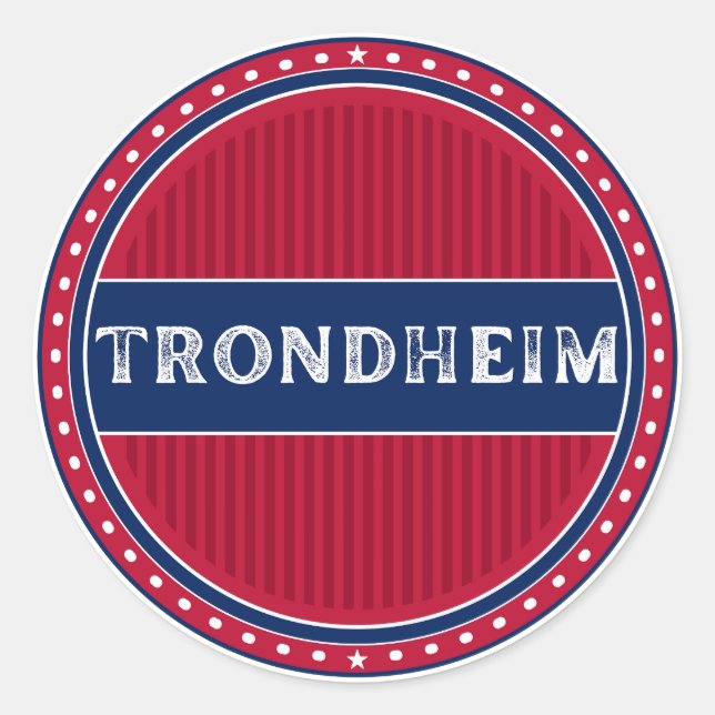 Trondheim City Pride Emblem – Norwegian Identity Runder Aufkleber (Vorderseite)
