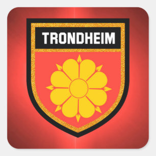 Trondheim-Flagge Quadratischer Aufkleber