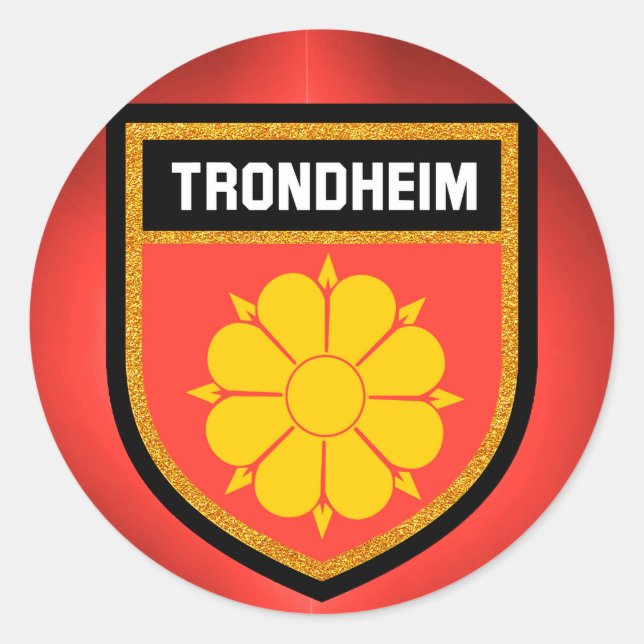 Trondheim-Flagge Runder Aufkleber (Vorderseite)