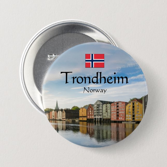 Trondheim Norwegen Button (Vorne & Hinten)