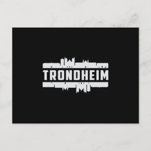 Trondheim Norwegen City Skyline Cityscape Funny Gi Postkarte