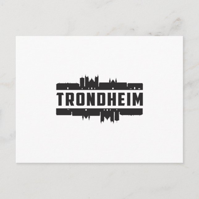 Trondheim Norwegen City Skyline Cityscape Trip Ges Postkarte (Vorderseite)