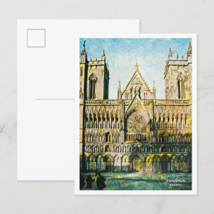 Trondheim Norwegen Schöne Ölgemälde Stadt Postkarte