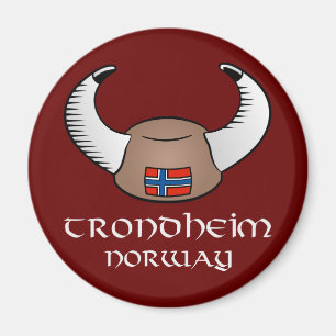 Trondheim Norwegen Viking Hat Magnet