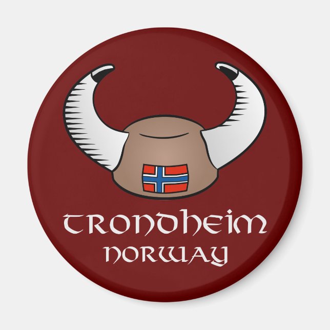 Trondheim Norwegen Viking Hat Magnet (Vorne)