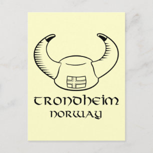 Trondheim Norwegen Viking Hat Postkarte
