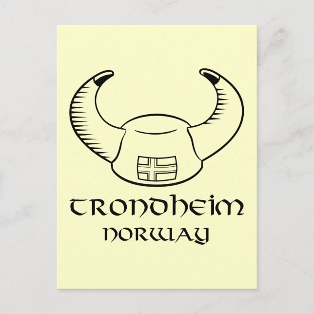 Trondheim Norwegen Viking Hat Postkarte (Vorderseite)