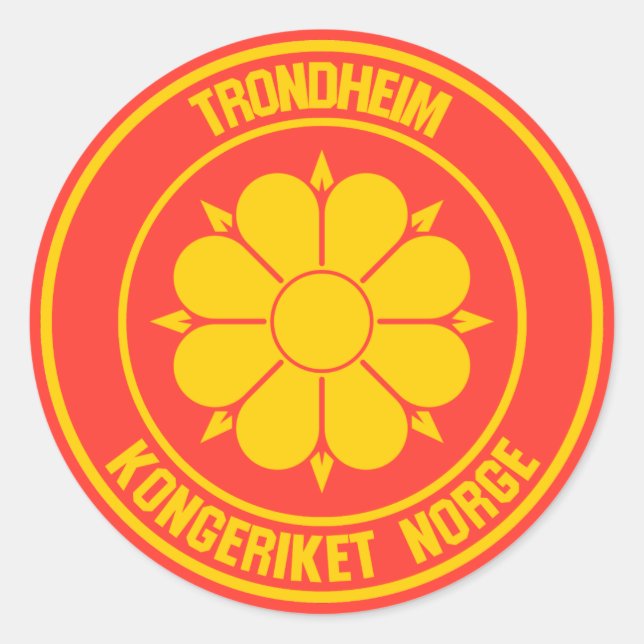 Trondheim-RundEmblem Runder Aufkleber (Vorderseite)