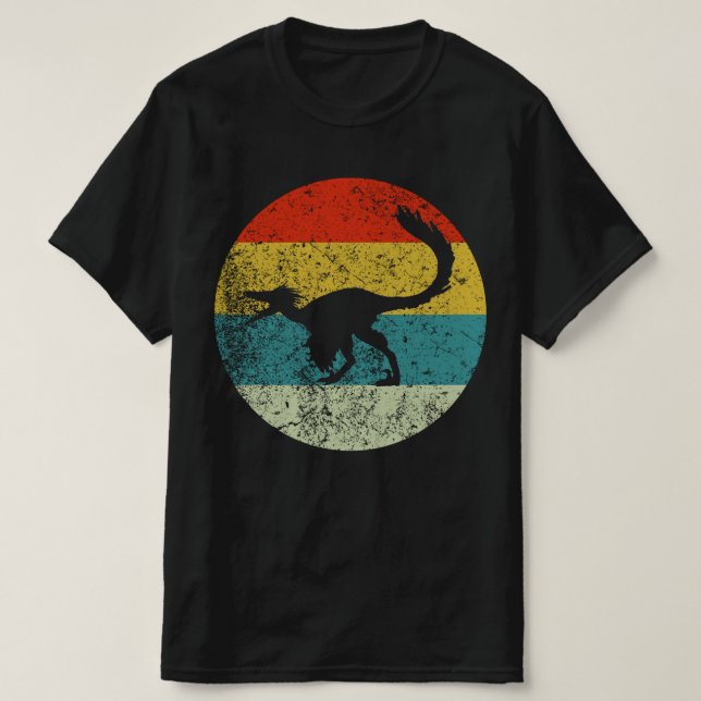 Troodon Retro Vintage Silhouette 70er T-Shirt (Design vorne)