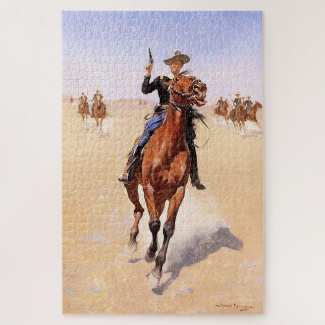 Trooper der Ebenen (Cowboy-Pferdereiter) Puzzle (Vertikal)