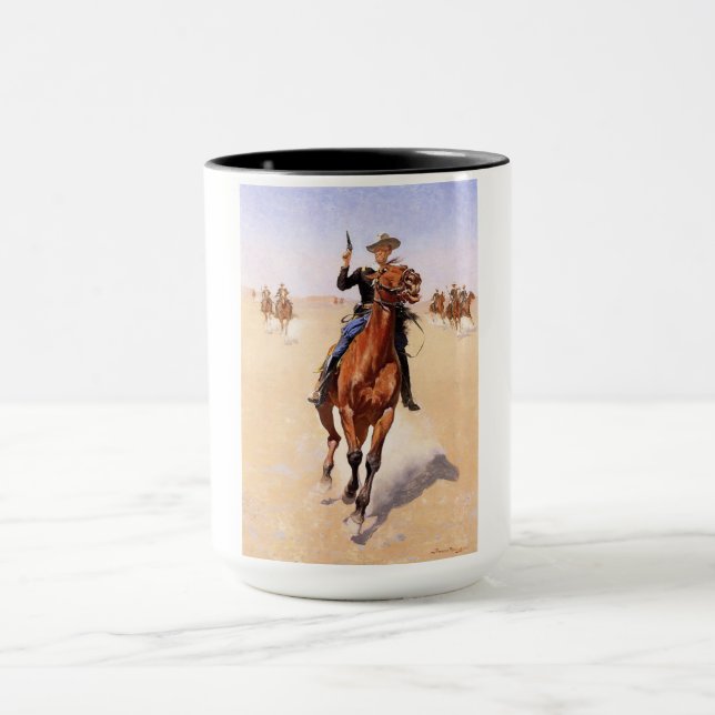 Trooper der Ebenen (Cowboy-Pferdereiter) Tasse (Zentrum)