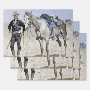 Trooper der Ebenen von Frederic Remington Geschenkpapier Set