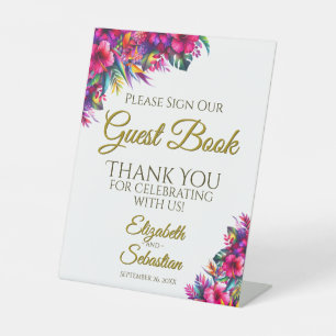 Tropden Garden Floral Bitte unterschreiben Sie uns Sockelschild