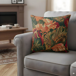 Tropenblättriger Kissen Orange Green Bold