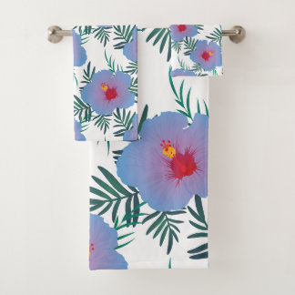 Tropenblauer Hibiskus Badhandtuch Set