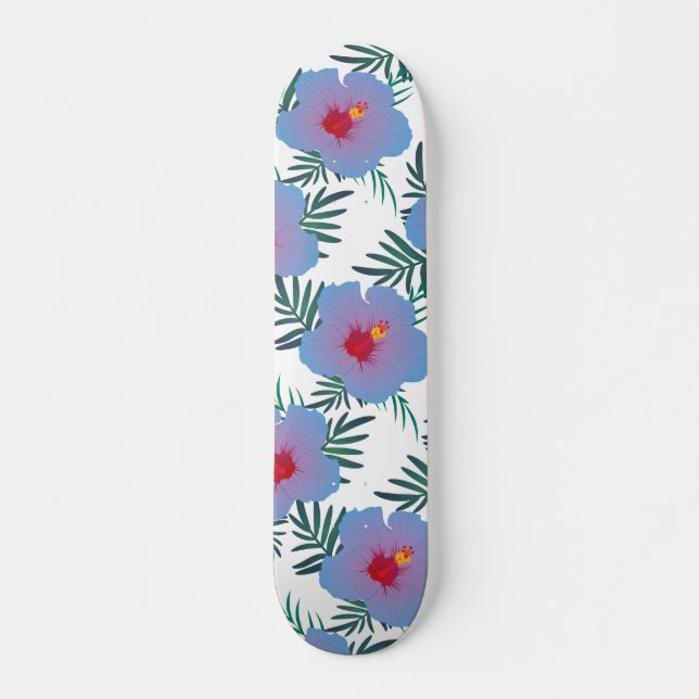 Tropenblauer Hibiskus Skateboard (Vorne)